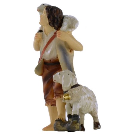 Pastorello con pecore serie 9 cm in resina Mondo Presepi