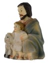 Pastor sentado con niño y cordero serie 9 cm en resina Mundo