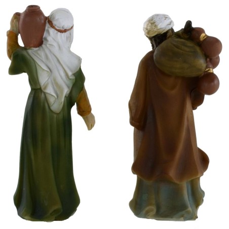 Set due pastori orientali serie 8 cm in resina Mondo Presepi