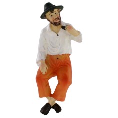 Hombre sentado en resina serie 11 cm Mundo Pesebres