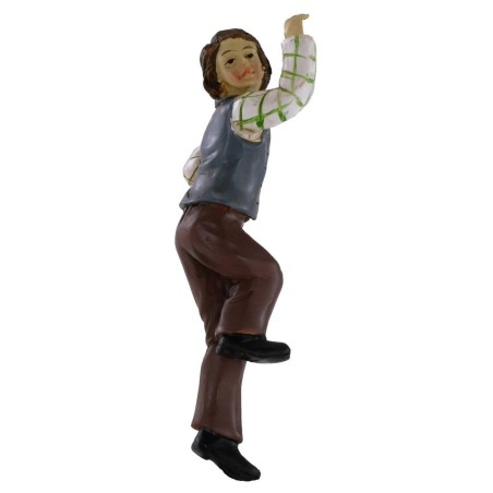 Uomo che sale la scala in resina serie 11 cm Mondo Presepi