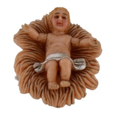 Niño Jesús en la cuna para estatuas de 8-10 cm en PVC Mondo Presepi
