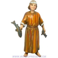 Niño con pez cm 10 fig. históricas Mundo Pesebres
