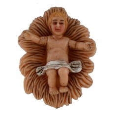 Niño Jesús en la cuna para estatuas de 8-10 cm en PVC Mondo Presepi 2
