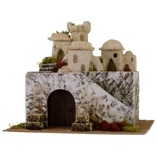 Palestinian village on two floors cm 37,5x31x31, 5 h