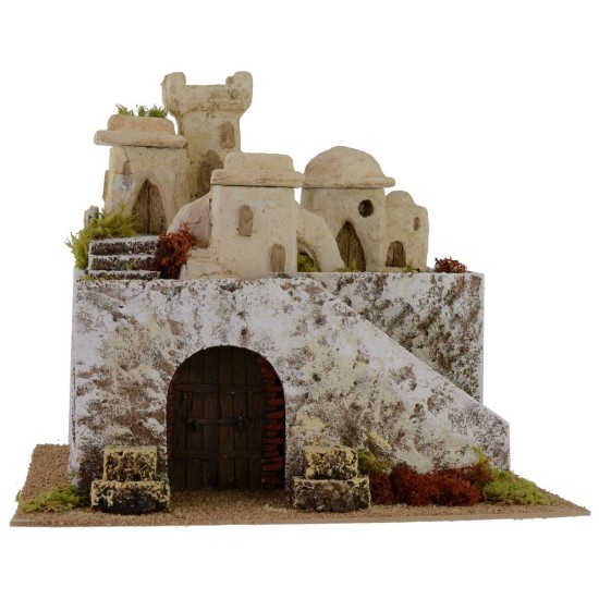 Palestinian village on two floors cm 37,5x31x31, 5 h