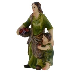 Donna con bambino in resina serie 8 cm Mondo Presepi 2