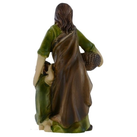 Donna con bambino in resina serie 8 cm Mondo Presepi