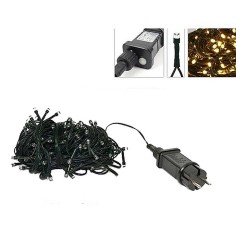 Cadena de 180 luces LED blanco cálido con efectos de luz para exterior y