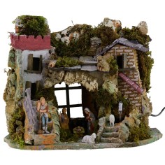 Belén completo con figuras Landi y fuente funcionando y