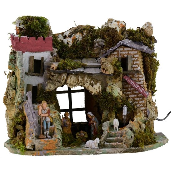 Belén completo con figuras Landi y fuente funcionando y