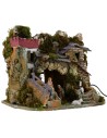 Presepe completo di statue Landi con fontana funzionante e