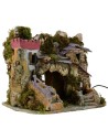 Nativity scene with working fountain and grotto cm 37.5x27x30 h