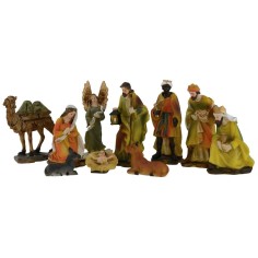 Juego de 10 figuras de 12 cm Nacimiento, Reyes Magos, ángel y