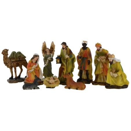 Juego de 10 figuras de 12 cm Nacimiento, Reyes Magos, ángel y
