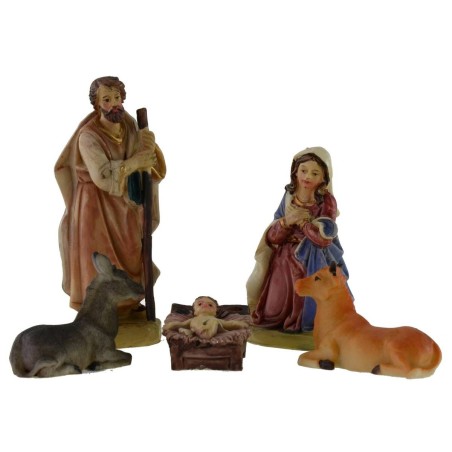 Nativity 5 subjects in resin series 11 cm