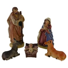 Natività 5 soggetti in resina serie 11 cm Mondo Presepi