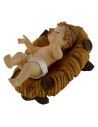 Gesù Bambino cm 7x10 in resina con culla per statue da 30 cm