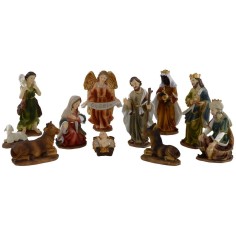 Natividad en conjunto de 11 figuras de 9 cm en resina 2