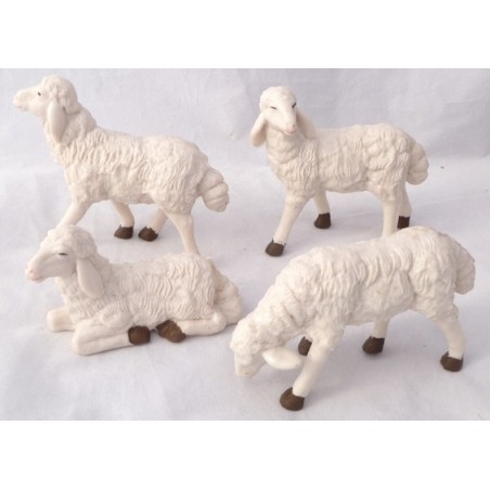Juego de 4 ovejas para pastores de 20 cm - PG20 Mondo Presepi