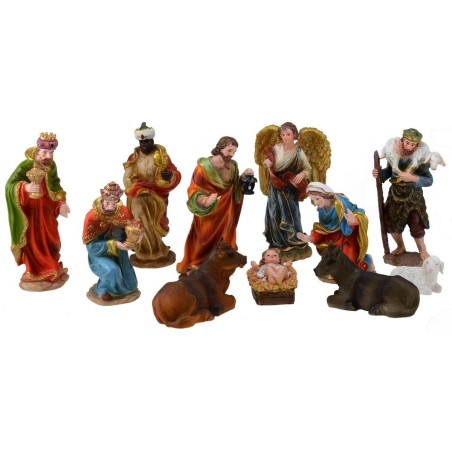 Set Natività per presepe 11 personaggi in resina serie 20 cm