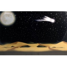 Fiber optic starry sky with moon and comet ef. trembling