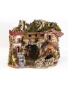 Nativity scene with working fountain and grotto cm 37.5x27x30 h