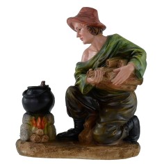 Shepherd at the fire 20 cm series in resin