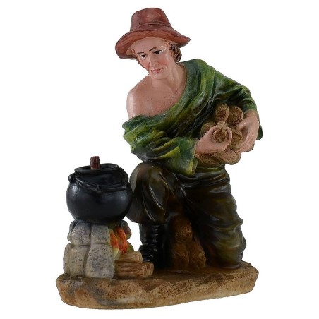 Shepherd at the fire 20 cm series in resin