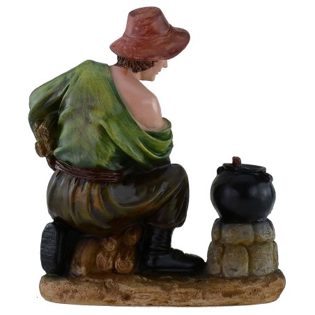 Shepherd at the fire 20 cm series in resin