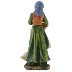 Campesina con gansos de 20 cm en resina Mondo Presepi 2