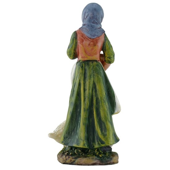Campesina con gansos de 20 cm en resina Mondo Presepi