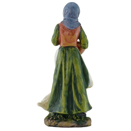 Campesina con gansos de 20 cm en resina Mondo Presepi