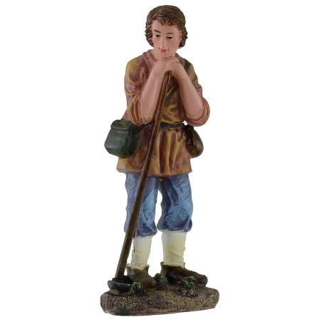 Hombre con azada de 20 cm en resina Mundo Belenes