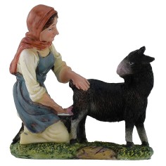 Ordeñadora de 20 cm en resina Mundo Pesebre