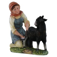Ordeñadora de 20 cm en resina Mundo Pesebre 2