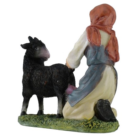 Ordeñadora de 20 cm en resina Mundo Pesebre