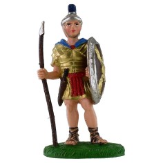 Soldado romano con escudo y lanza de 8 cm en PVC Mondo Presepi