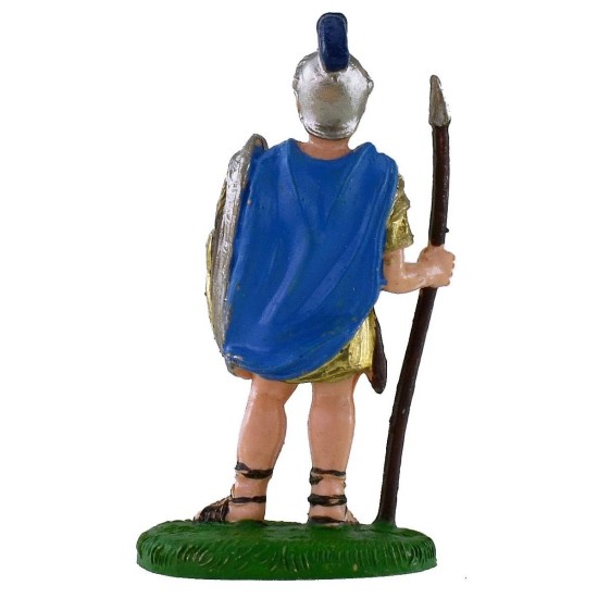 Soldado romano con escudo y lanza de 8 cm en PVC Mondo Presepi
