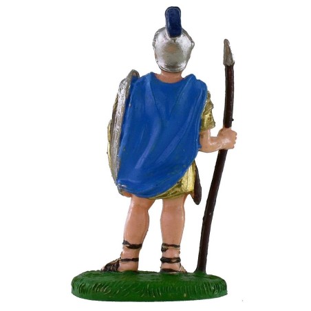 Soldado romano con escudo y lanza de 8 cm en PVC Mondo Presepi