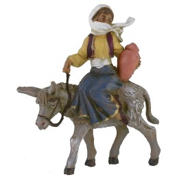 Chica con ánfora sobre el burro serie 12 cm Fontanini