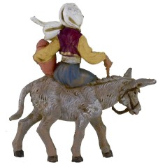 Chica con ánfora sobre el burro serie 12 cm Fontanini 2