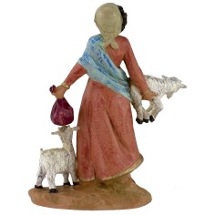 Pastorella con cabras 12 cm Fontanini Mundo Pesebres 2