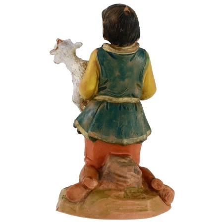 Niño de rodillas con cabra serie 12 cm Fontanini Mundo