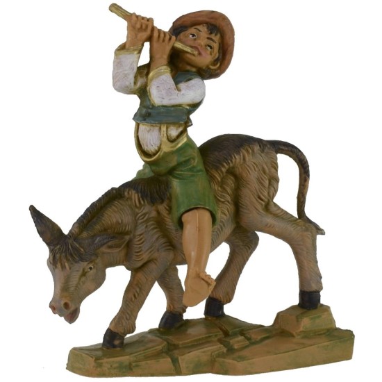 Bambino sull'asino serie 12 cm Fontanini Mondo Presepi