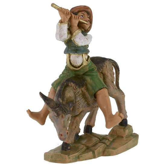 Bambino sull'asino serie 12 cm Fontanini Mondo Presepi