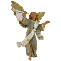 Blue angel with trumpet 12 cm Fontanini 2