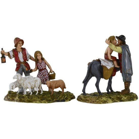 Set 2 scene 10 cm Landi Moranduzzo Mondo Presepi