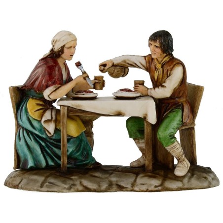 Man and woman at the table, Landi Moranduzzo 10 cm series