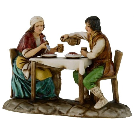 Hombre y mujer en la mesa serie 10 cm Landi Moranduzzo